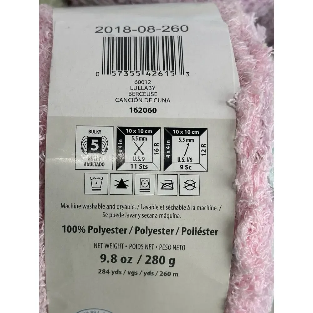 Lot 4 Bernat Pipsqueak Stripes Yarn Lullaby 60012 284 Yds Discontinued Pastel